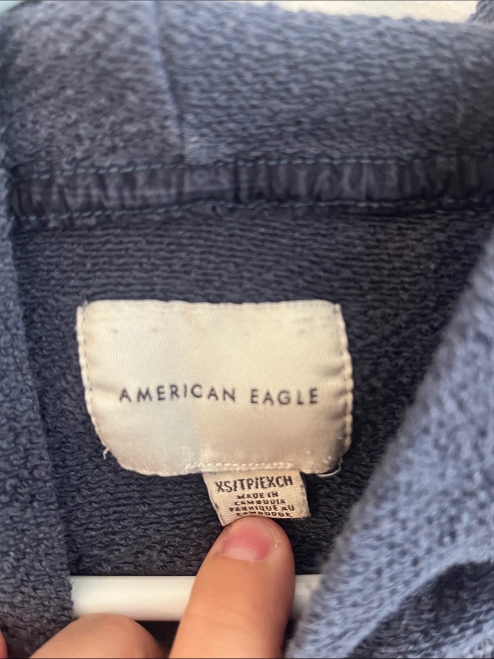 American Eagle Outfitters Washed Navy Blue Crewneck Hoodie - Picture 2 of 5